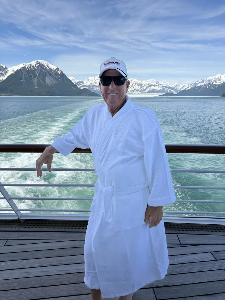 A supporter repping the MOments cap out on the water