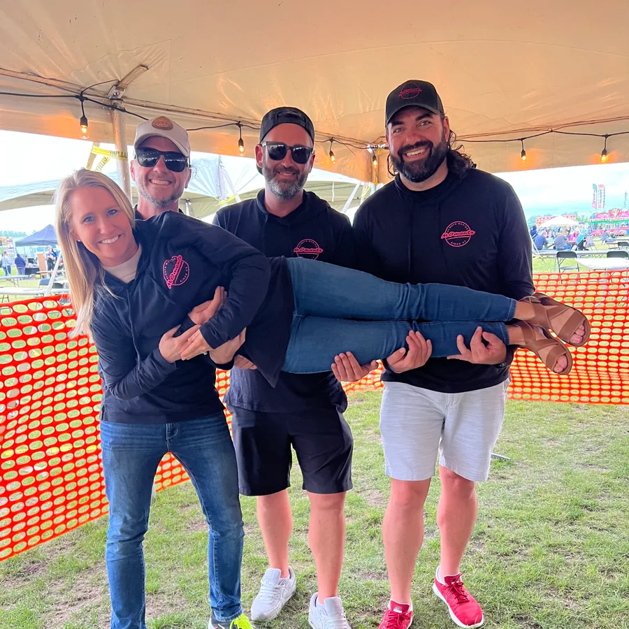 The MOments crew out at a summer festival